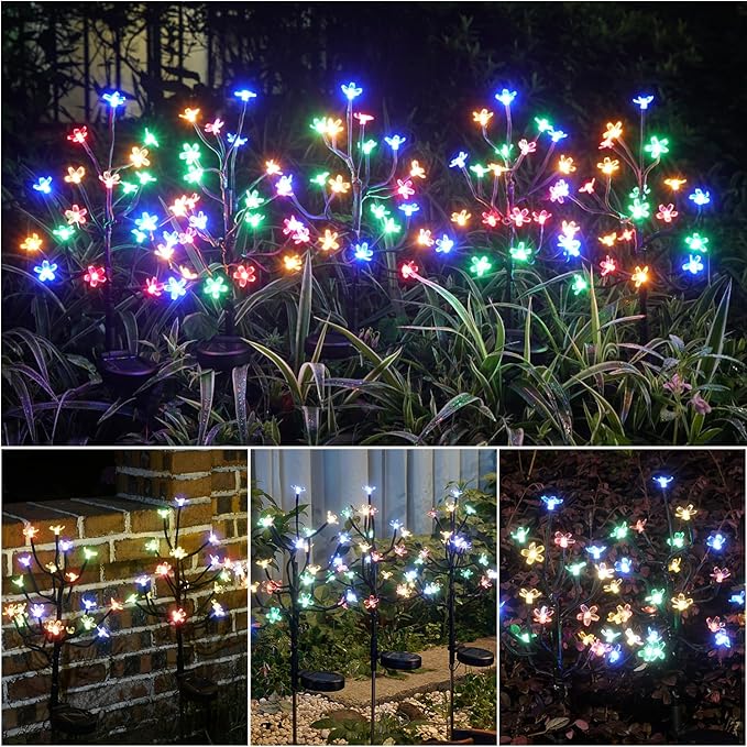 Solar Garden Lights Waterproof, Solar Lights Outdoor Decorative 4Pack, 80Led - Image 7