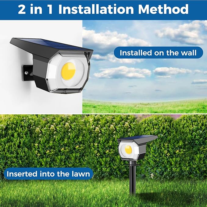 6 Pack Solar Spot Lights Outdoor, Solar Spotlights Outdoor Waterproof 2-in-1 - Image 5
