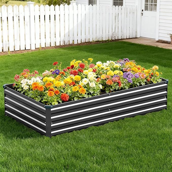 Vengarus 10x3x1FT Galvanized Raised Garden Bed Kit, Outdoor Metal Planter Box - Image 8