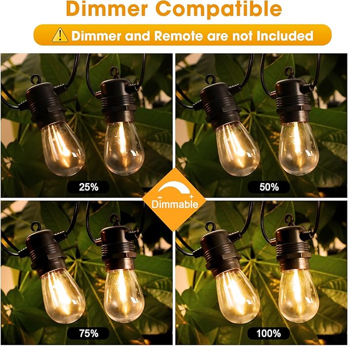 200FT LED Outdoor String Lights Waterproof Patio Lights - Image 3