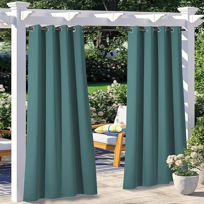 NICETOWN 2 Panels Weighted Outdoor Curtains by NICETOWN
