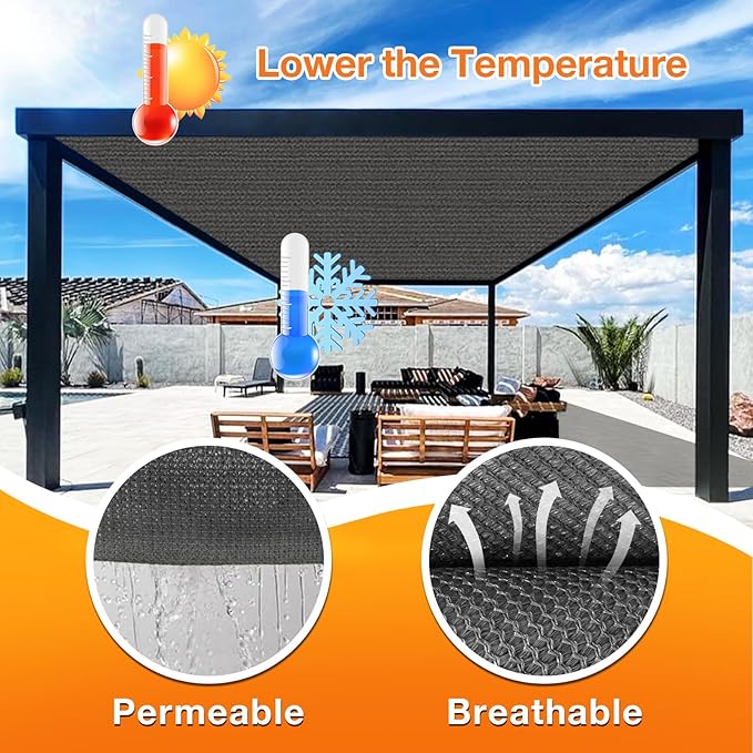 Artpuch Outdoor Pergola Shade Cover 17x24 FT Sun Shade Cloth - Image 4