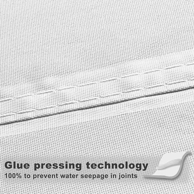 SUNNY GUARD Waterproof Sun Shade Sail 14'x14'x14' White Triangle UV Block - Image 3
