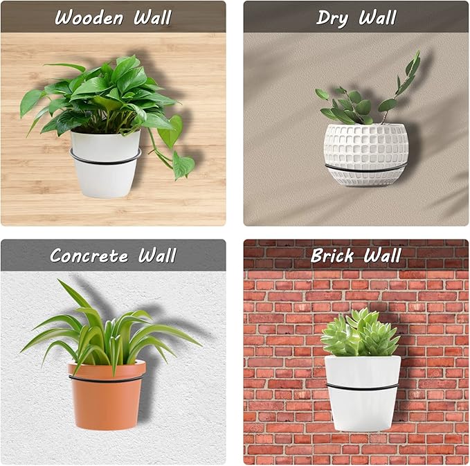 2 Pack 6 inch Flower Pot Holder Ring, Flower Pot Holder Ring Wall Mounted Set - Image 7