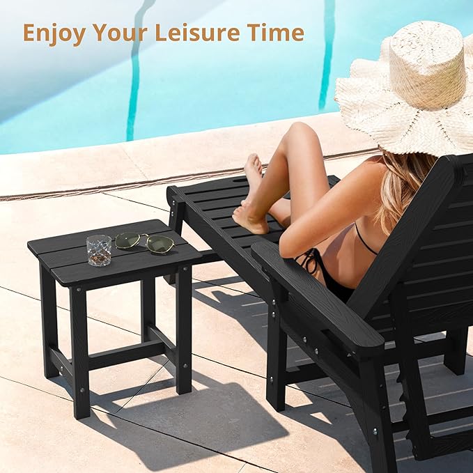 LUE BONA Outdoor Side Table Set of 2, HDPS Small Outdoor Table, Adirondack Side - Image 4