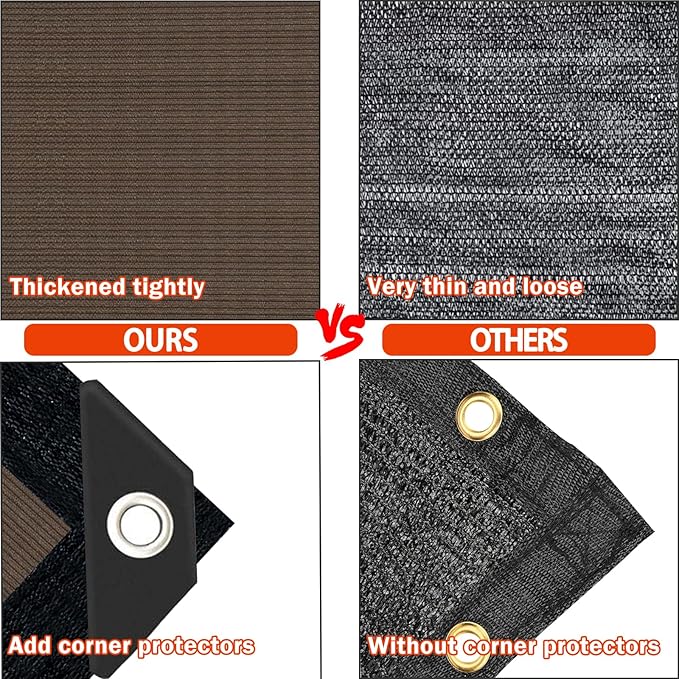 Mocha Sun Shade Cloth, Pergola Shade Cover - Image 4