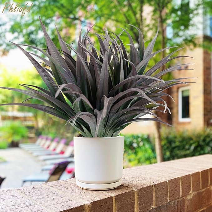 32 Pcs Artificial Grass Fake Plants 17.3in Outdoor Plants UV Resistant Faux - Image 4