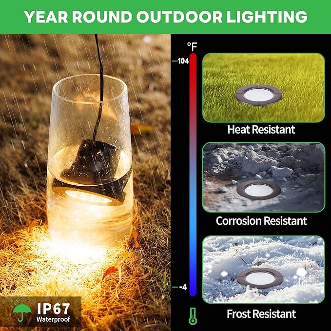 Low Voltage Well Lights LED, Bright 12V Landscape Lights Outdoor IP67 Waterproof - Image 4