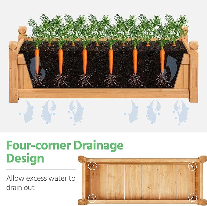 Yaheetech 43.5″ L×16″ W×14″ H Wooden Raised Garden Bed, Horticulture Wood - Image 7