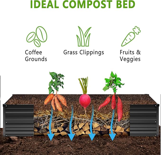 2PCS 12x4x1FT Galvanized Raised Garden Bed Kit, Vegetable Boxes-Rectangle Metal - Image 3