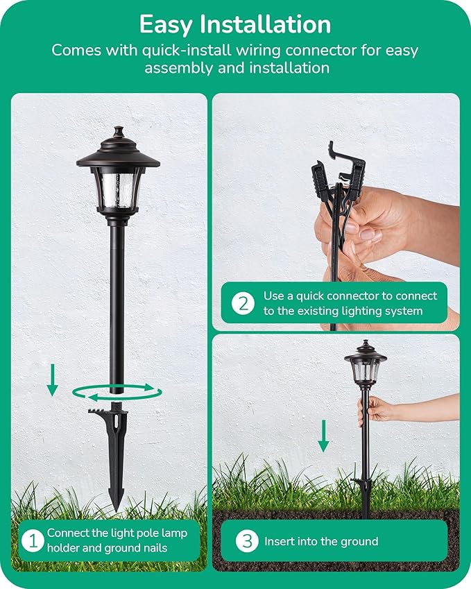 EDISHINE Low Voltage Landscape Lights, 12V 3W 120LM 3000K Seed Glass Outdoor - Image 5