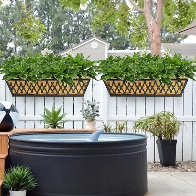 4 Pack 30 Inch Window Boxes Planters Railing Planter Box - Image 7