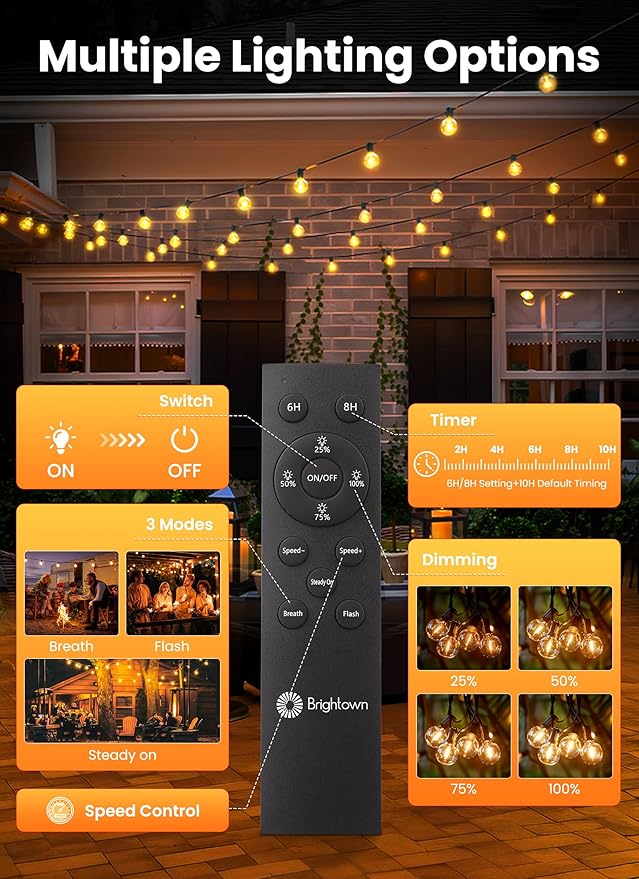 Brightown 58FT Solar String Lights Outdoor - Image 7