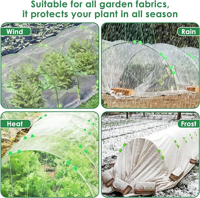 60 Pcs Garden Hoops for Raised Beds, 12 Sets Greenhouse Hoops Grow Tunnel - Image 7