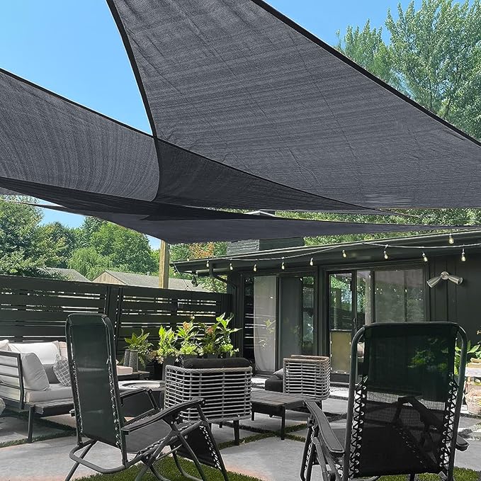 LOVE STORY Custom Size 9'x9'x9' Graphite Grey Sun Shade Sail Triangle Sunshade by LOVESTORY