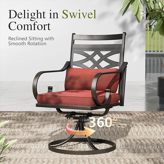 Sophia and William Swivel Outdoor Patio Dining Set - Image 3