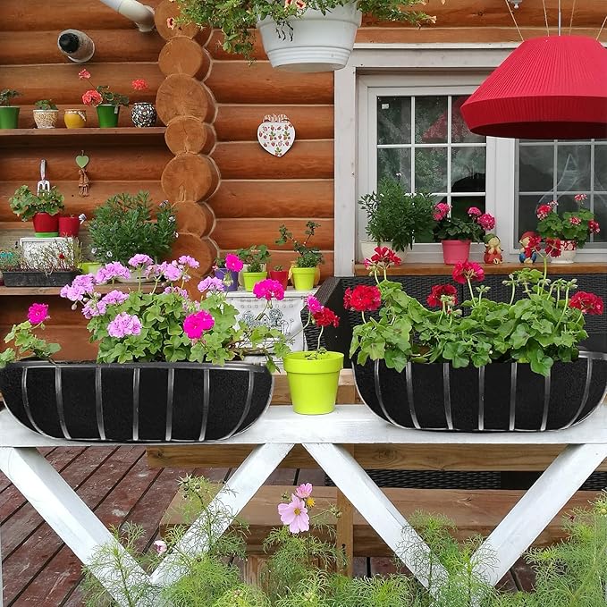 3PCS 36 Inch Planter Basket Liners Fabric Window Box Liners Felt Trough Planter - Image 7