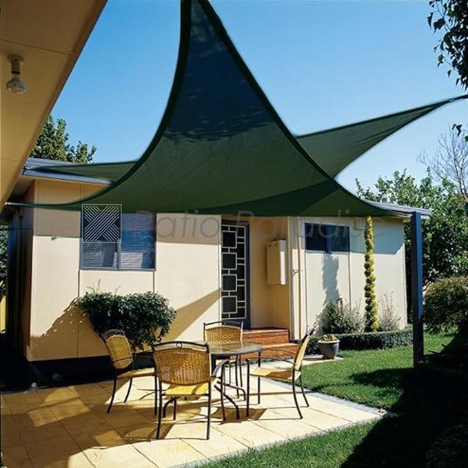 Patio Paradise 3' x 3' x 3' Sun Shade Sail Triangle Canopy Shade Cloth Fabric - Image 6