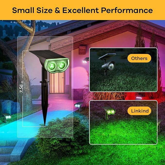 Linkind Solar Lights Outdoor StarRayS, Color Changing Solar Spot Lights - Image 2