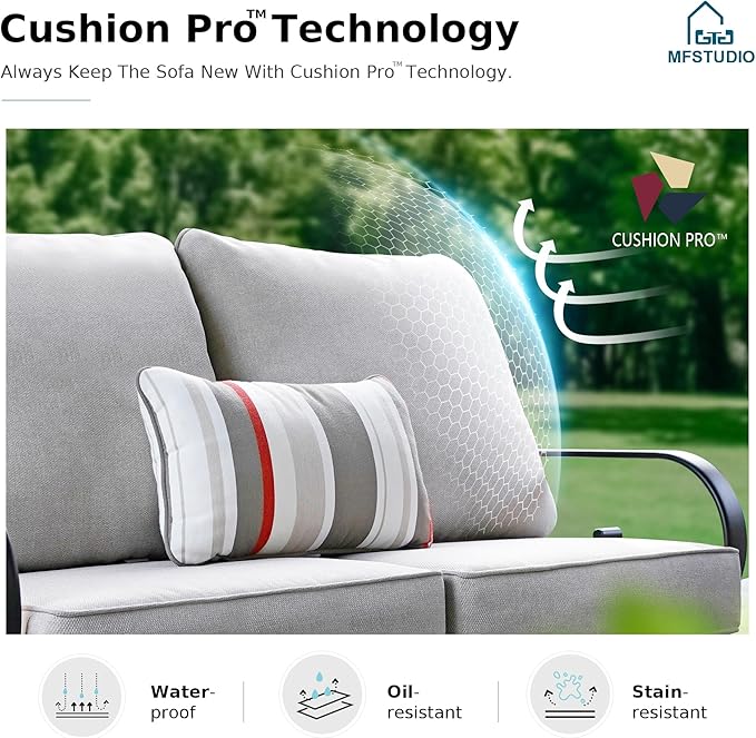 MFSTUDIO Patio Furniture Set, 10 Seats Half-Moon Curved Outdoor Sectional Sofa - Image 3