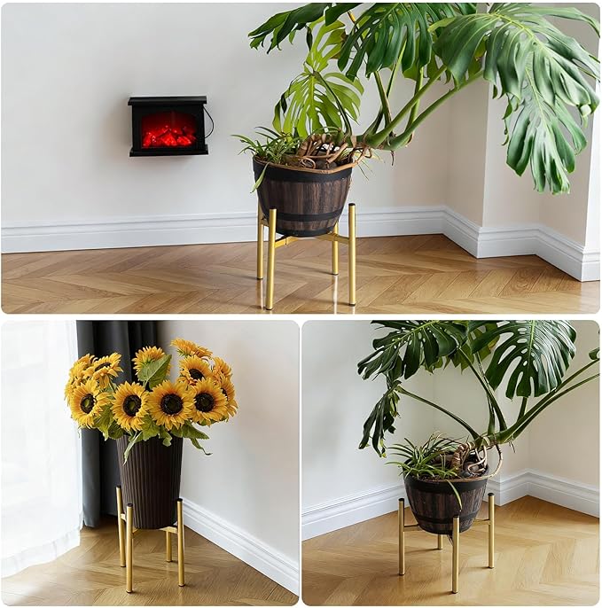 Adjustable Metal Plant Stand Indoor, Mid Century Modern Outdoor Planter Holder - Image 5