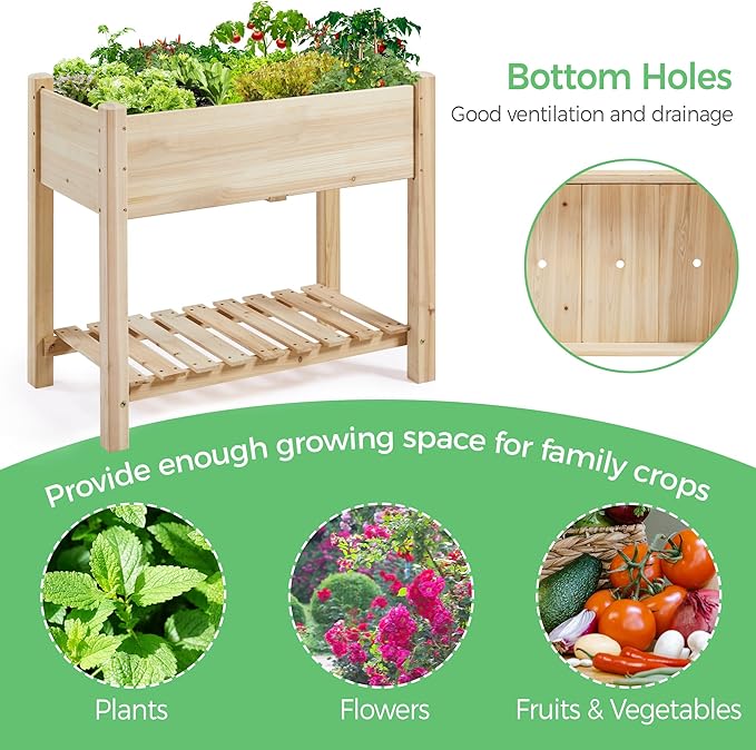 Yaheetech 34x18x30in Horticulture Raised Garden Bed 2pcs Planter Box - Image 5