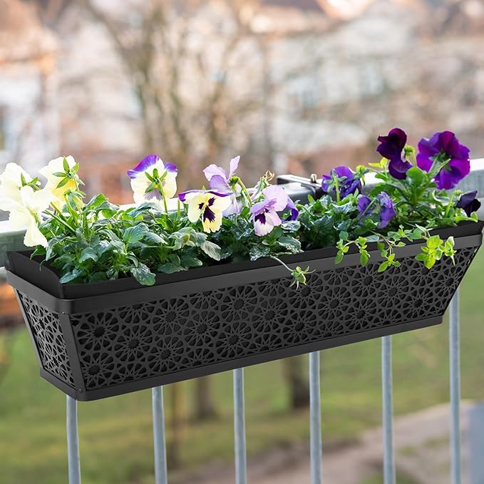 Adnee 4 Pcs 30 Inch Fabric Plant Window Box Liners-Rectangular Non-Woven - Image 6
