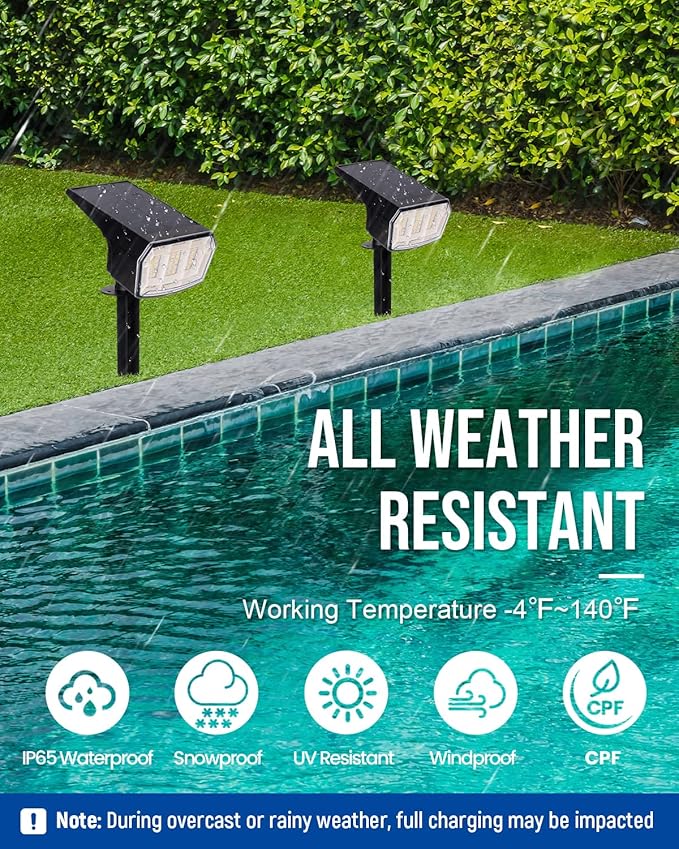 Solar spotlights Outdoor 63 LED 3 Lighting Modes, IP65 Waterproof Lighten Yard - Image 7