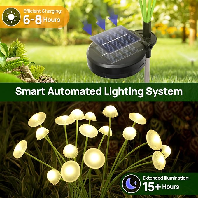 Solar Garden Lights, Waterproof Firefly Outdoor Decor - Image 4