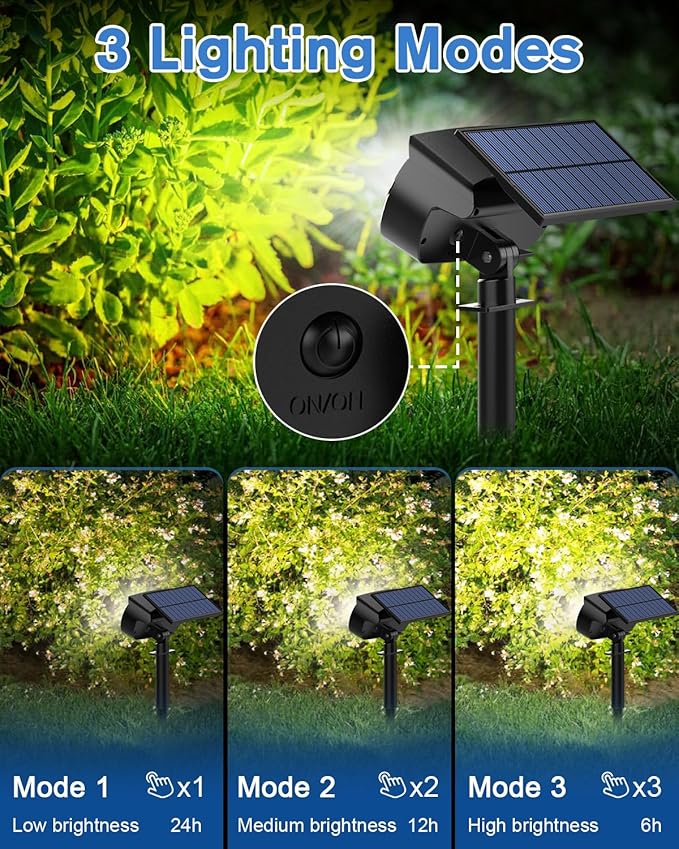 Fabrito Large Solar Spot Lights Outdoor 4 Pack, 1000 Lumens High Brightness - Image 3