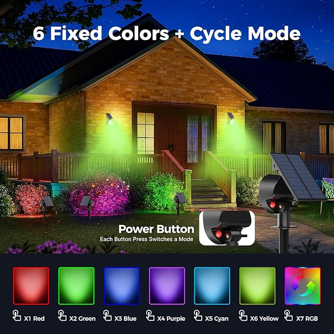nipify 4 Pack Solar Spot Lights Outdoor Waterproof, Solar Spotlight Light - Image 3