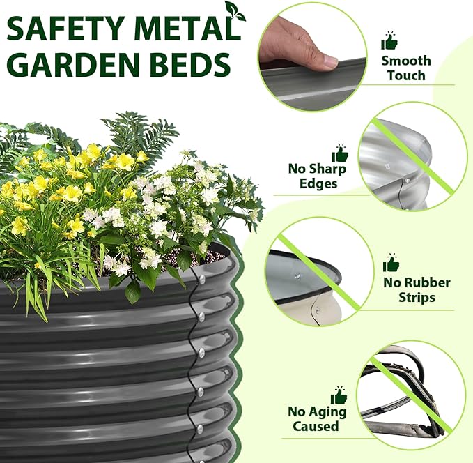 A ANLEOLIFE 6-Pack 4X4X1.5ft & 6X2X1.5ft Deep Root Galvanized Raised Garden - Image 3