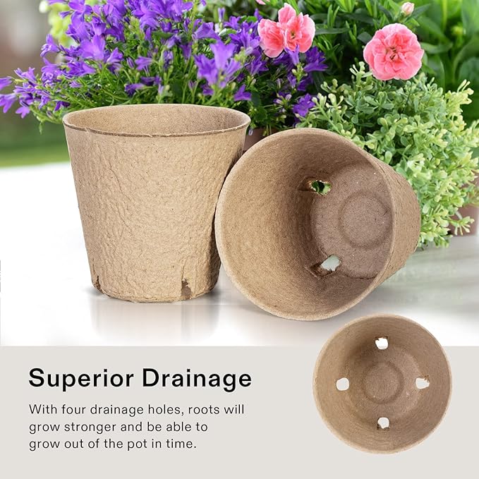 VIVOSUN Peat Pots, 30 Packs 3.15-Inch Seed Starting Pots - Image 6