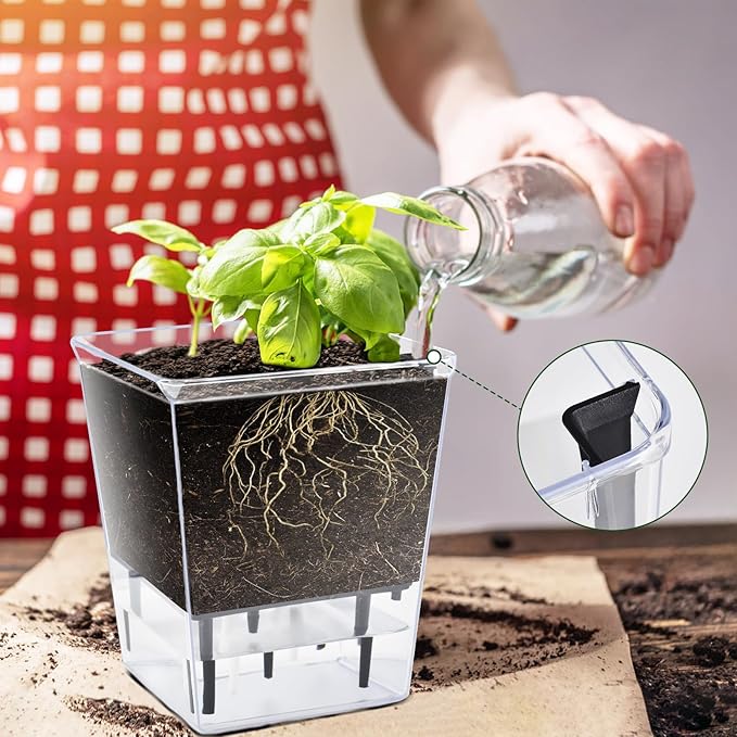 Self Watering Pots Set, 3 Pack 5 Inch - Image 7
