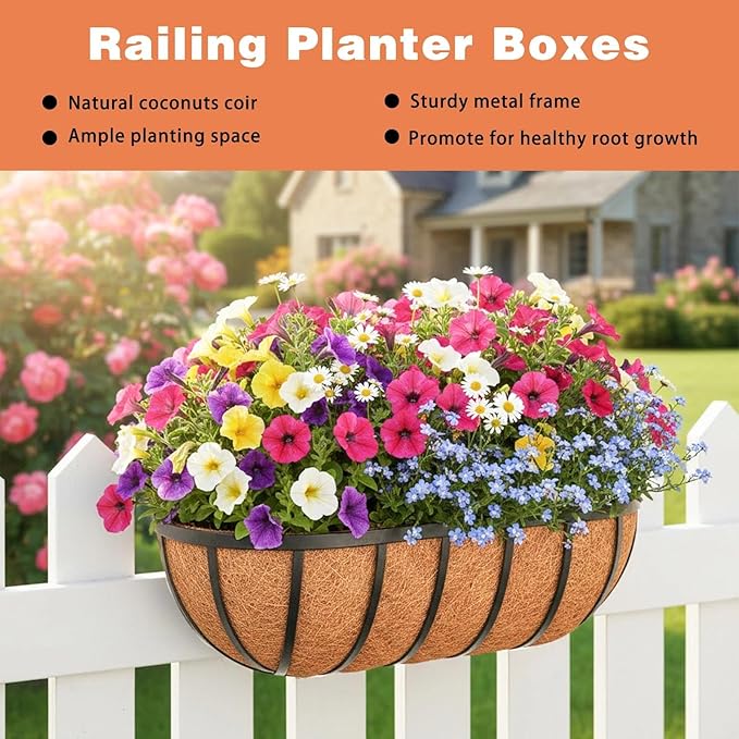 2 Pack 36" Railing Planter Window Box - Image 2