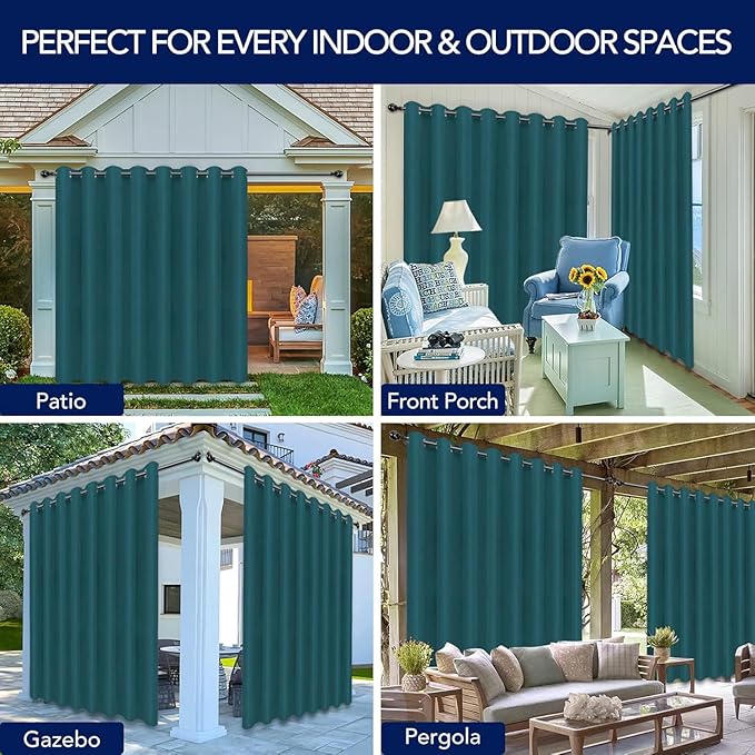 PureFit Outdoor Curtains for Patio Waterproof Weatherproof, UV Resistant - Image 5