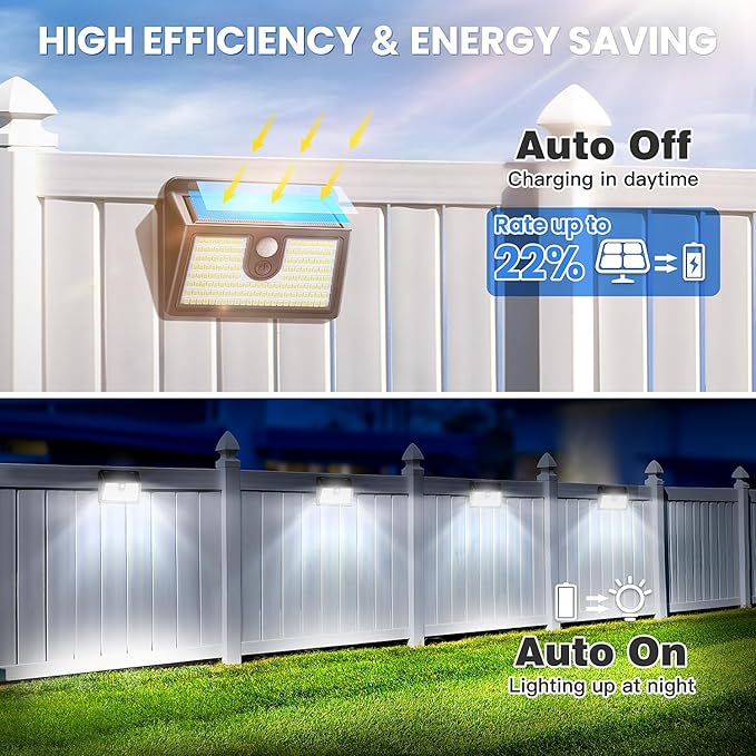 Solar Motion Sensor Outdoor Lights, Super Bright Solar Lights Outdoor Waterproof - Image 2