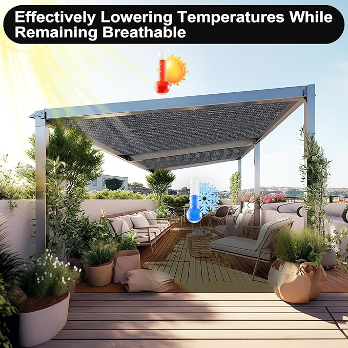 Artpuch 90% Sun Shade Cloth, 5 x 6 FT Pergola Shade Cover Canopy - Image 6