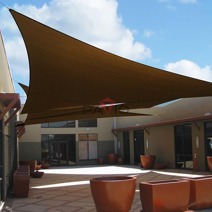 Patio Paradise 26' x 26' x 26' Sun Shade Sail Triangle Canopy Shade Cloth - Image 6