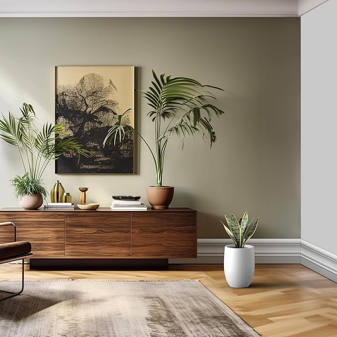 Kante 11.8 Inch Tall Concrete Planter, Large Indoor Outdoor Plant Pot - Image 4