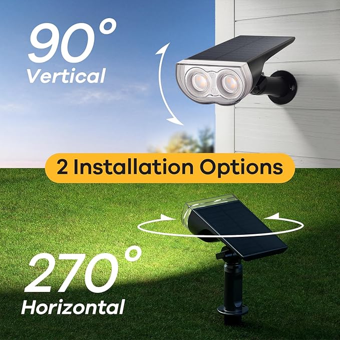 Consciot Solar Spotlights Outdoor, Daylight IP67 Waterproof 2-in-1 Solar Spot - Image 4