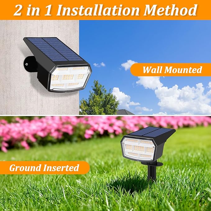 Sucolite 8-Pack Solar Spot Lights Outdoor Waterproof IP65, 3 Lighting Modes - Image 6