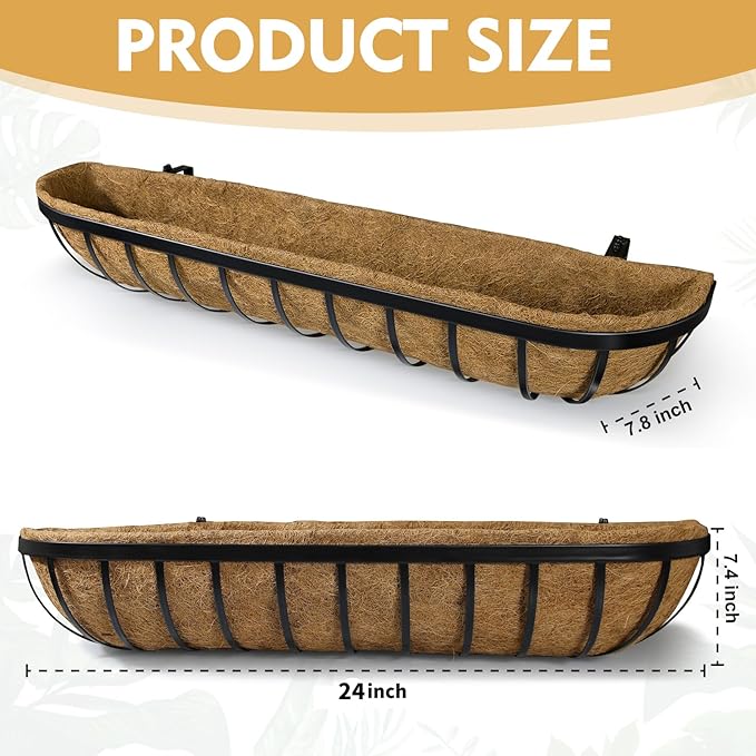 8 Pack 24 Inch Window Deck Railing Planter Boxes - Image 2