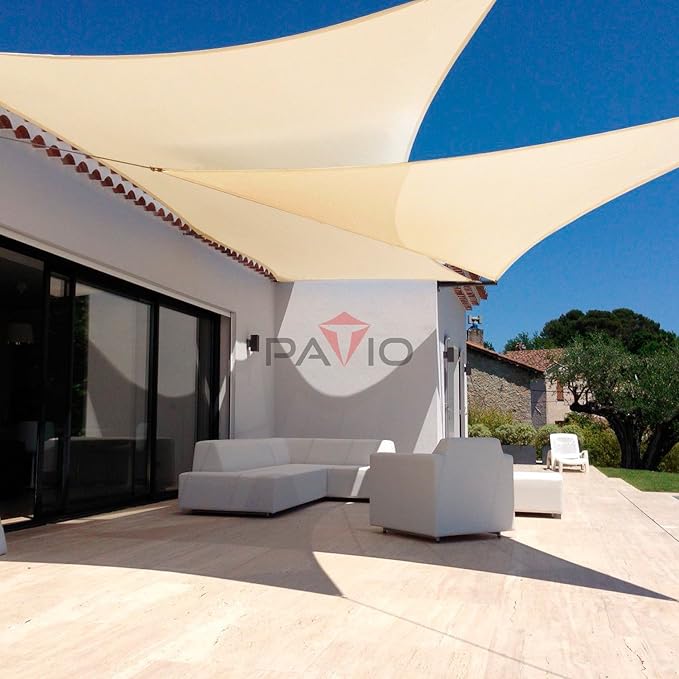 Patio Paradise 9' x 9' x 8'10" Sun Shade Sail Triangle Canopy, Permeable Shade - Image 5