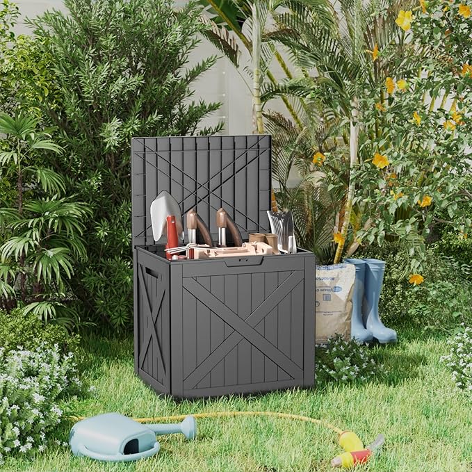 DRATO 33 Gallon Deck Boxes Resin Outdoor Storage Box UV Resistant Outside Deck - Image 7