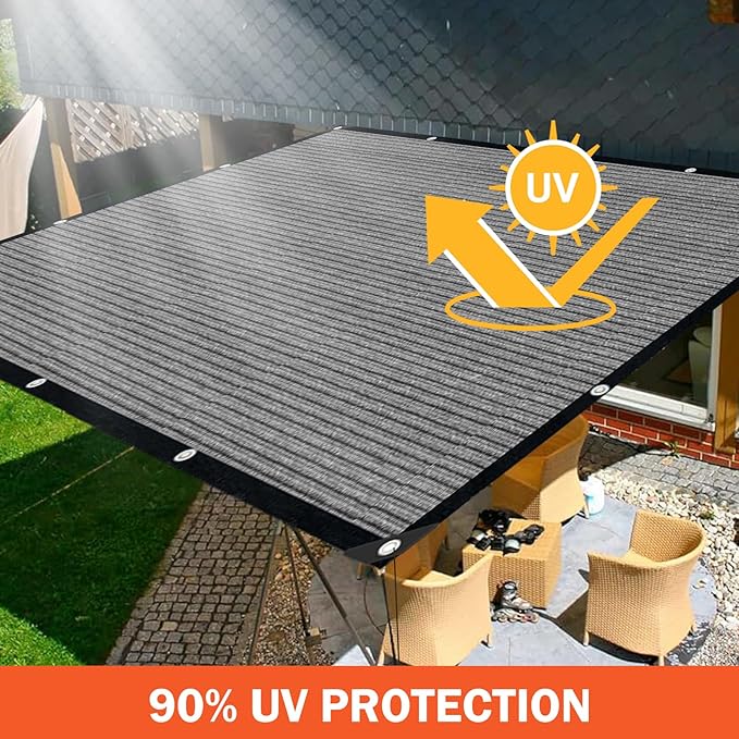Sun Shade Cloth with Grommets, 90% UV Protection Shade Fabric, Pergola Shade - Image 5