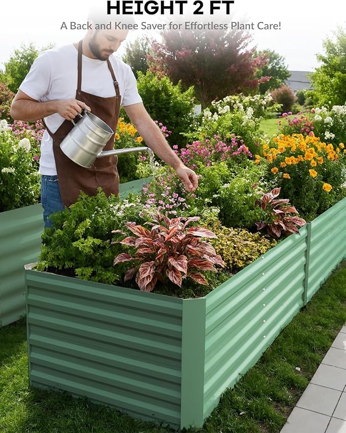CABIHOME 2 Pcs 6x3x2 Ft Galvanized Raised Garden Bed, Deep Root Planter Box - Image 3