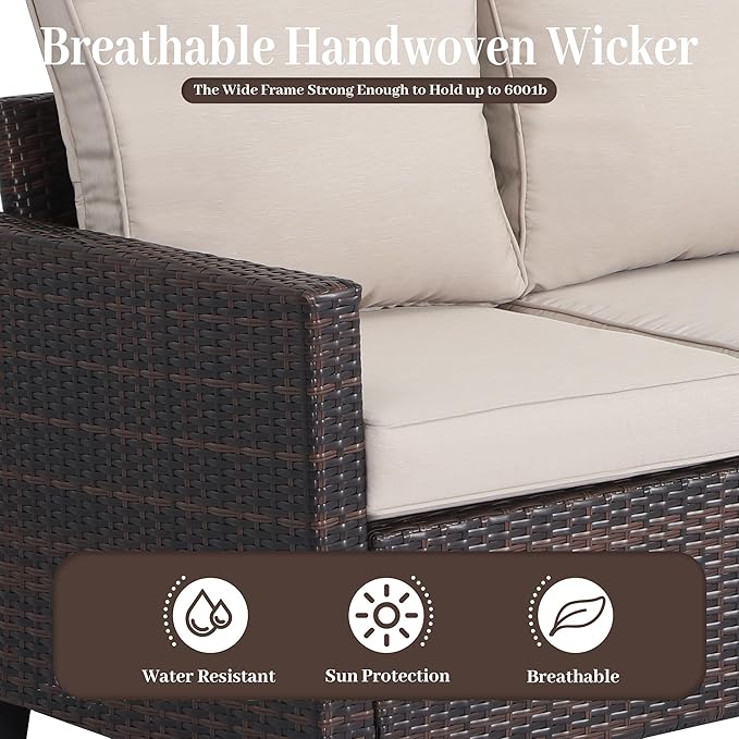 Rattan Outdoor Sofa 3-Seater - Image 6