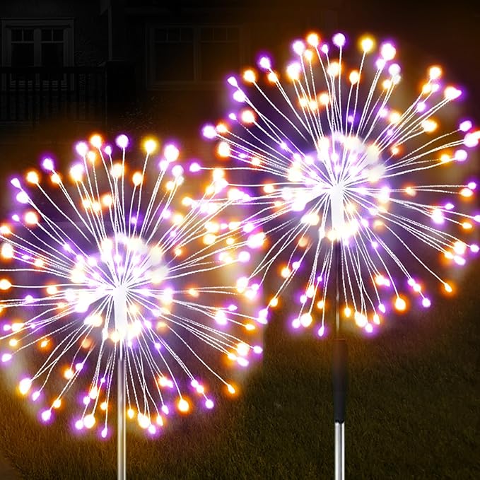 JJGoo Solar Firework Lights, 2 Pack 150 LEDs 2 Lighting Modes Solar Lights by JJGoo
