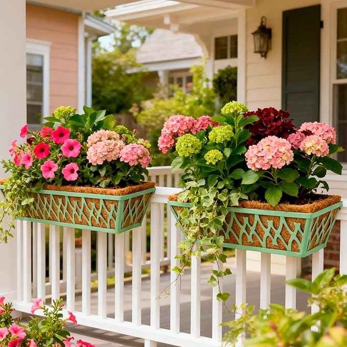 6 Pack 24 Inch Window Boxes Planters Railing Planter Box - Image 6